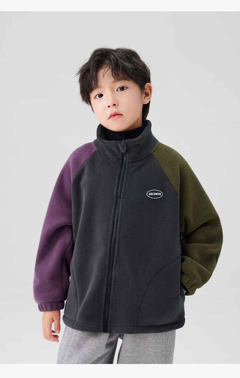 Zuo Xi Boys' Kids' Jacket Autumn 2025 New Double-Sided Fleece Warm Winter Coat Black 130 15